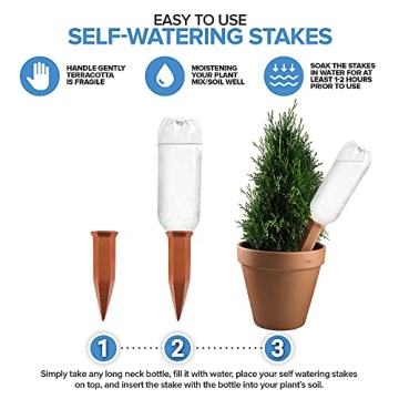 Terracotta Self-Watering Spikes for Effortless Plant Care