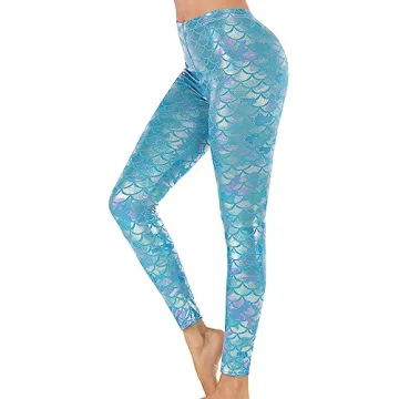 Alaroo Mermaid Leggings - Shiny Fish Scale Design for Women