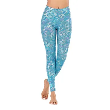 Alaroo Mermaid Leggings - Shiny Fish Scale Design for Women