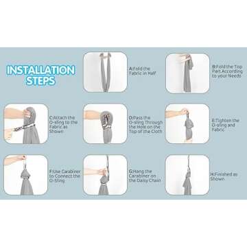 Aokitec Therapy Swing for Kids with Special Needs (Hardware Included) Sensory Swing Snuggle Swing Indoor Adjustable Aerial Yoga for Children with Autism, ADHD, Asperger, Sensory Integration (Gray)