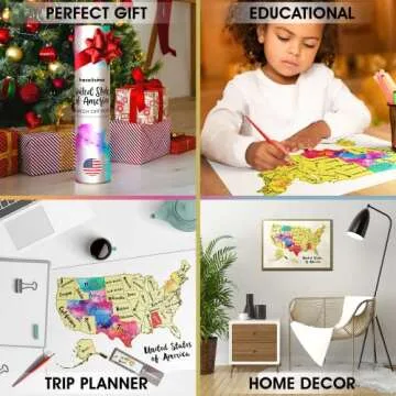 Scratch Off US Map - Travel Tracker with Accessories
