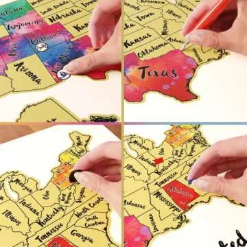 Scratch Off US Map - Travel Tracker with Accessories