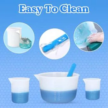 LET'S RESIN Silicone Measuring Cups, 600ml/20oz&100ml Thickening&Non-Stick Resin Mixing Cups,Resin Supplies, Easy to Clean,Silicone Stir Sticks,Silicone Cups for Epoxy Resin Mixing