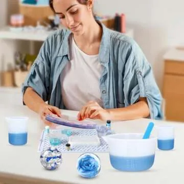 LET'S RESIN Silicone Measuring Cups, 600ml/20oz&100ml Thickening&Non-Stick Resin Mixing Cups,Resin Supplies, Easy to Clean,Silicone Stir Sticks,Silicone Cups for Epoxy Resin Mixing