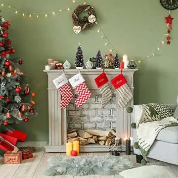 Winlyn 3 Pack Artificial Mini Tabletop Christmas Trees Tiny Frosted Bottle Brush Trees Decorated Small Sisal Trees with White Snow and Colorful Beads Winter Holiday Miniature Décor Assorted Sizes