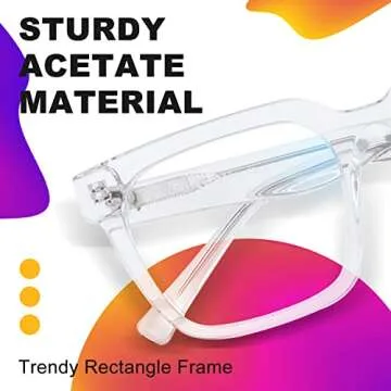 VISOONE Rectangle TR90 Blue Light Blocking Glasses for All