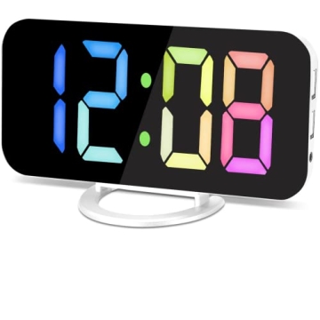 SZELAM Digital Mirror Clock with Dual USB Charging