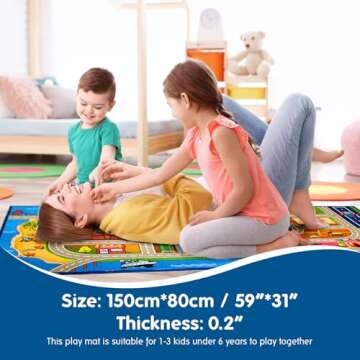 Booooom Jackson Kids Car Rug Play Mat 60x32 inches,Car Mat for Kids Toy Cars,Car Rug,Non Slip Kids R...
