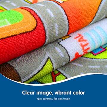 Booooom Jackson Kids Car Rug Play Mat 60x32 inches,Car Mat for Kids Toy Cars,Car Rug,Non Slip Kids Rug for Bedroom Boys Playroom,Kids Play Rug for Cars Trucks,Fun Area Rug,Around City Town Play Carpet