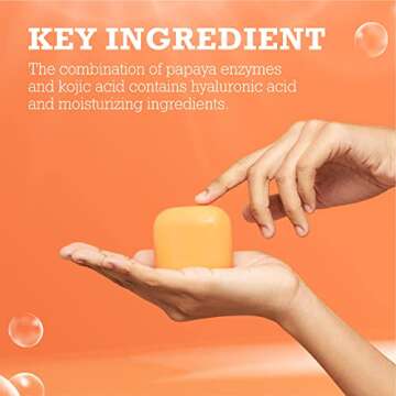 Koji White Kojic Acid & Papaya Skin Brightening Soap, Exfoliating Facial Bar, Radiant Skin, Rejuvena...