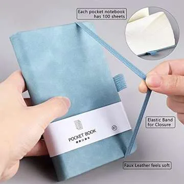 itechpanda 2 Pack Mini Notebooks with Pen Small Pocket Notebook A7 Hardcover Journal Notepad for Students Office Diary Subject Writing Supplies, Pink and Blue