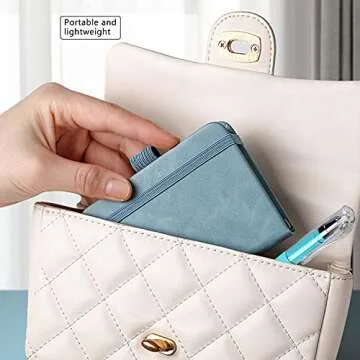 itechpanda 2 Pack Mini Notebooks with Pen Small Pocket Notebook A7 Hardcover Journal Notepad for Students Office Diary Subject Writing Supplies, Pink and Blue