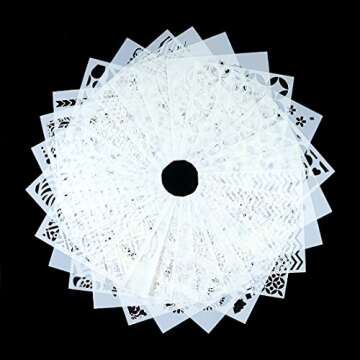 Swpeet 25Pcs Mixed Pattern Hollow Out Painting Stencils Kit, Plastic Planner Stencils Square Shape Journal Stencil for Bullet Journal Painting Craft/Journal/Notebook/Diary/Scrapbook DIY