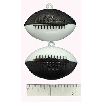 Two Tone Football 2" (Black/White, 12pc Pack)