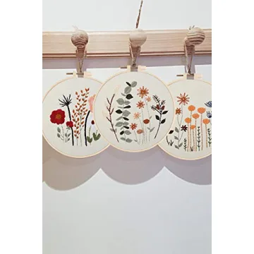 Uphome Embroidery Starter Kit for Beginners with Floral Patterns