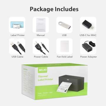 Nelko Bluetooth Thermal Shipping Label Printer, Wireless 4x6 Shipping Label Printer for Shipping Packages, Support Android, iPhone and Windows, Widely Used for Amazon (Blue) 1 Pack