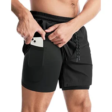 Aolesy Men’s 2 in 1 Running Shorts - Versatile Gym Shorts