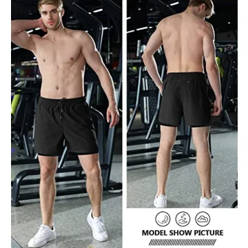 Aolesy Men’s 2 in 1 Running Shorts for Training