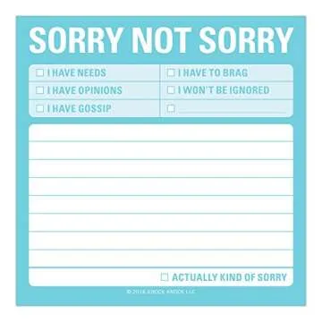 Knock Knock Sorry Not Sorry Sticky Note