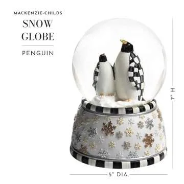 MACKENZIE-CHILDS Snow Globe, Christmas Decoration for Living Room, Holiday Decor, Penguin