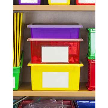 Storex Letter Size Flat Storage Tray – Organizer Bin with Non-Snap Lid for Classroom, Office and H...