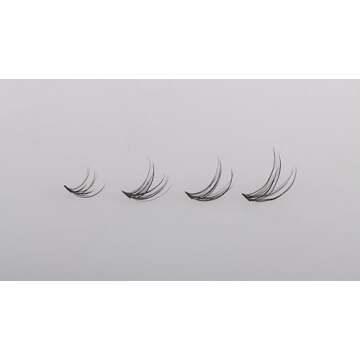 DOORES Self Adhesive Lash Clusters Kit, DIY Lash Extension Kit with Eyelash Clusters No Glue Needed False Eyelashes Natural D Curl Lash Clusters