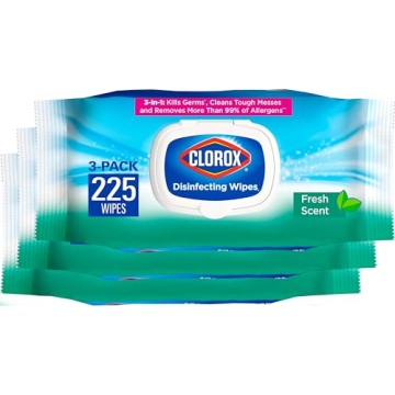 Clorox Disinfecting Wipes 75 Count, Fresh Scent, Pack of 3 - Perfect for Home, Travel & Office!