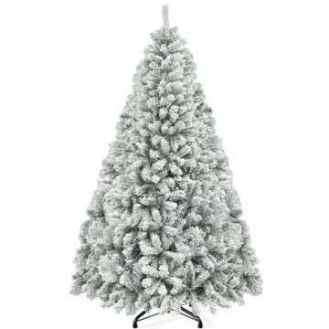 YITAHOME Snow Flocked 7.5ft Christmas Tree - 1346 Branch Tips, Easy Assembly and Durable Design