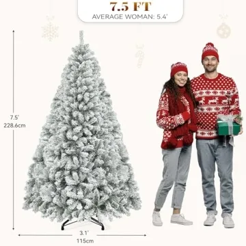 YITAHOME Snow Flocked 7.5ft Christmas Tree for Festive Decor