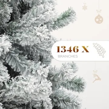 YITAHOME Snow Flocked 7.5ft Christmas Tree for Festive Decor