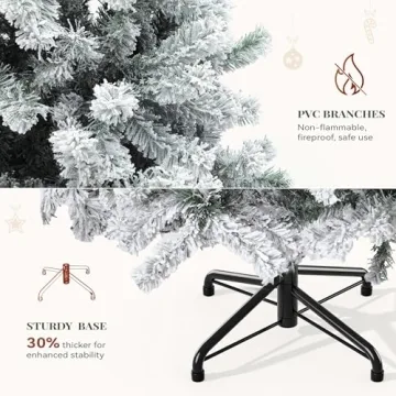 YITAHOME Snow Flocked 7.5ft Christmas Tree for Festive Decor