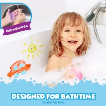 Tub Works Bathtub Finger Paint Set | Non-Toxic Washable Colors