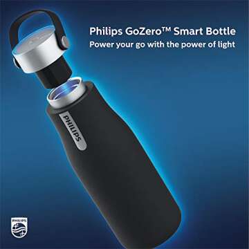 PHILIPS Water GoZero UV Self-Cleaning Smart Water Bottle Vacuum Stainless Steel Insulated Water Bott...