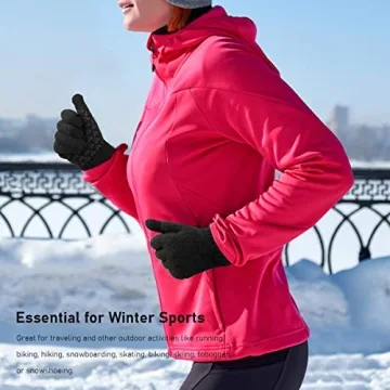 Vgogfly Winter Knit Gloves Touch Screen Anti-Slip