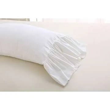 2-Pack Bright White Pillow Cases Shams Covers with Long Ruffles Shabby Chic Egypt Cotton Queen Size 20"X30"Soft Soft