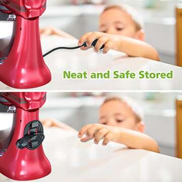 Cord Organizer for Appliances, 6 Pack Upgraded Cord Wrapper for Kitchen Appliances Cord Winder,Appliance Cord Organizer Stick on for Mixer, Coffee Maker, Pressure Cooker and Air Fryer