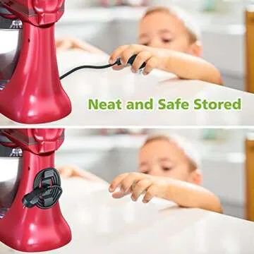 Cord Organizer for Appliances, 6 Pack Upgraded Cord Wrapper for Kitchen Appliances Cord Winder,Appliance Cord Organizer Stick on for Mixer, Coffee Maker, Pressure Cooker and Air Fryer