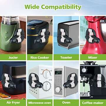 Cord Organizer for Appliances, 6 Pack Upgraded Cord Wrapper for Kitchen Appliances Cord Winder,Appliance Cord Organizer Stick on for Mixer, Coffee Maker, Pressure Cooker and Air Fryer