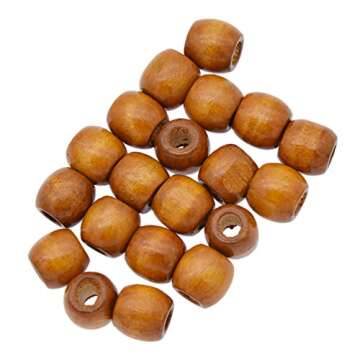 Kesheng 20Pcs 8mm Wooden Hair Beads for Braiding and DIY Jewelry Making