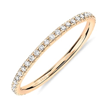 PAVOI Elegant 14K Yellow Gold Plated Stackable CZ Ring for Women | Hypoallergenic & Sustainable