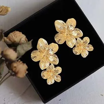 GPASTG Elegant Bohemian Large Flower Earrings for Women