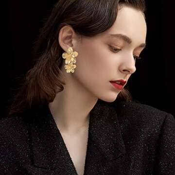 GPASTG Elegant Bohemian Large Flower Earrings for Women