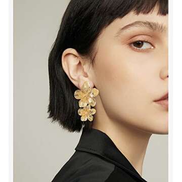 GPASTG Elegant Bohemian Large Flower Earrings for Women