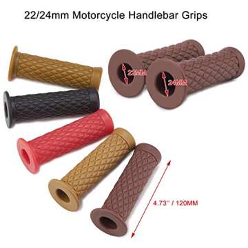 DKMOTORK 0032 Motorcycle Hand Grips for 7/8" Handlebars