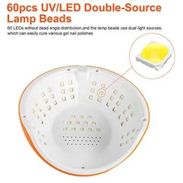 MUSERAY UV LED Nail Lamp, 360 W High Power UV Nail Dryer with Phone Holder Professional Nail Gel Polish Dryer Curing Lamp,with Auto Sensor 60 Beads Suitable for Fingernail and Toenail 1