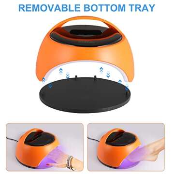 MUSERAY UV LED Nail Lamp, 360 W High Power UV Nail Dryer with Phone Holder Professional Nail Gel Polish Dryer Curing Lamp,with Auto Sensor 60 Beads Suitable for Fingernail and Toenail 1