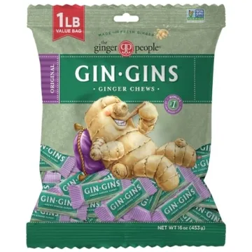 GIN GINS Original Ginger Chews – Natural Fresh Ginger Candy by The Ginger People – Individually ...