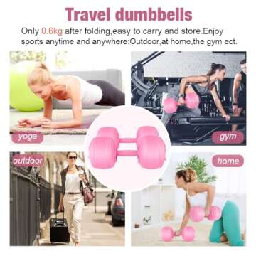 Water Filled Dumbbells for Women - Adjustable Travel Weights Set