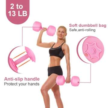 Water Filled Dumbbells for Women - Adjustable Travel Weights Set
