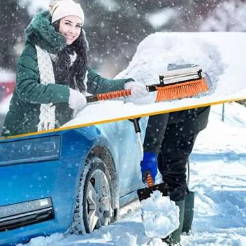 EcoNour 39" 6 in 1 Snow Shovel for Car | 270 Degree Rotating Snow Brush | Ice Scraper for Car Windsh...
